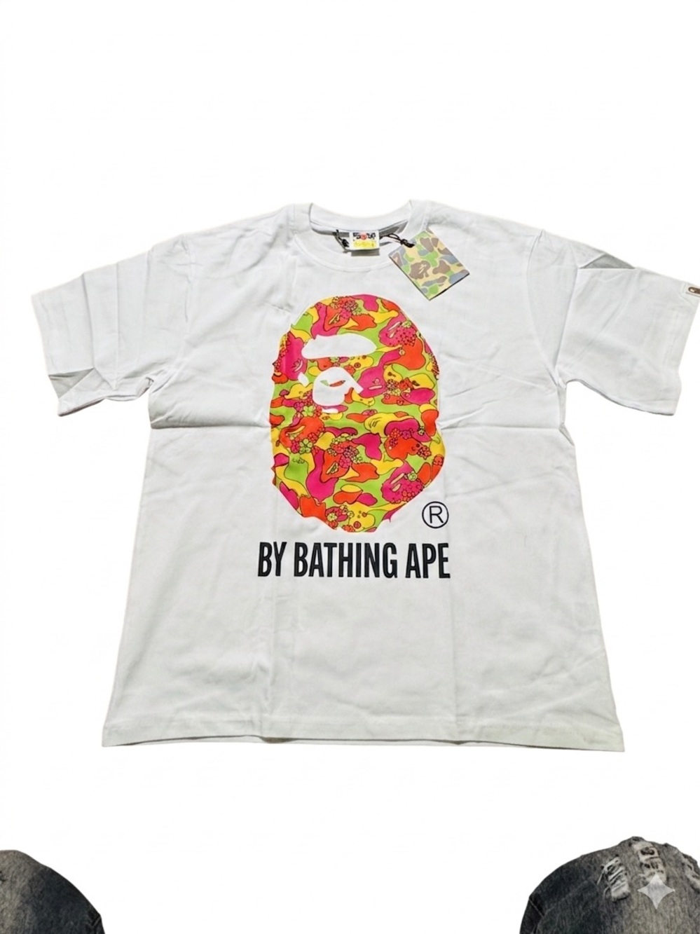 BAPE white floral tee